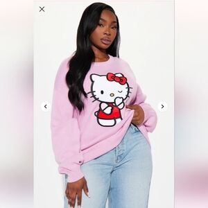 Fashion Nova Hello Kitty Wink Sweater - Pink/combo Size 1X(14/16) (NWOT)